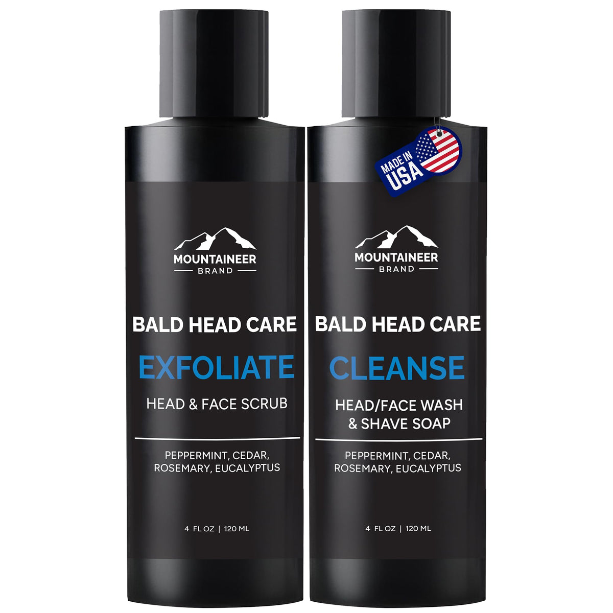 Mountaineer Brand exfoliante para cabeza calva en bote, hidratación suave para la piel.