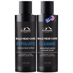 Mountaineer Brand exfoliante para cabeza calva en bote, hidratación suave para la piel.