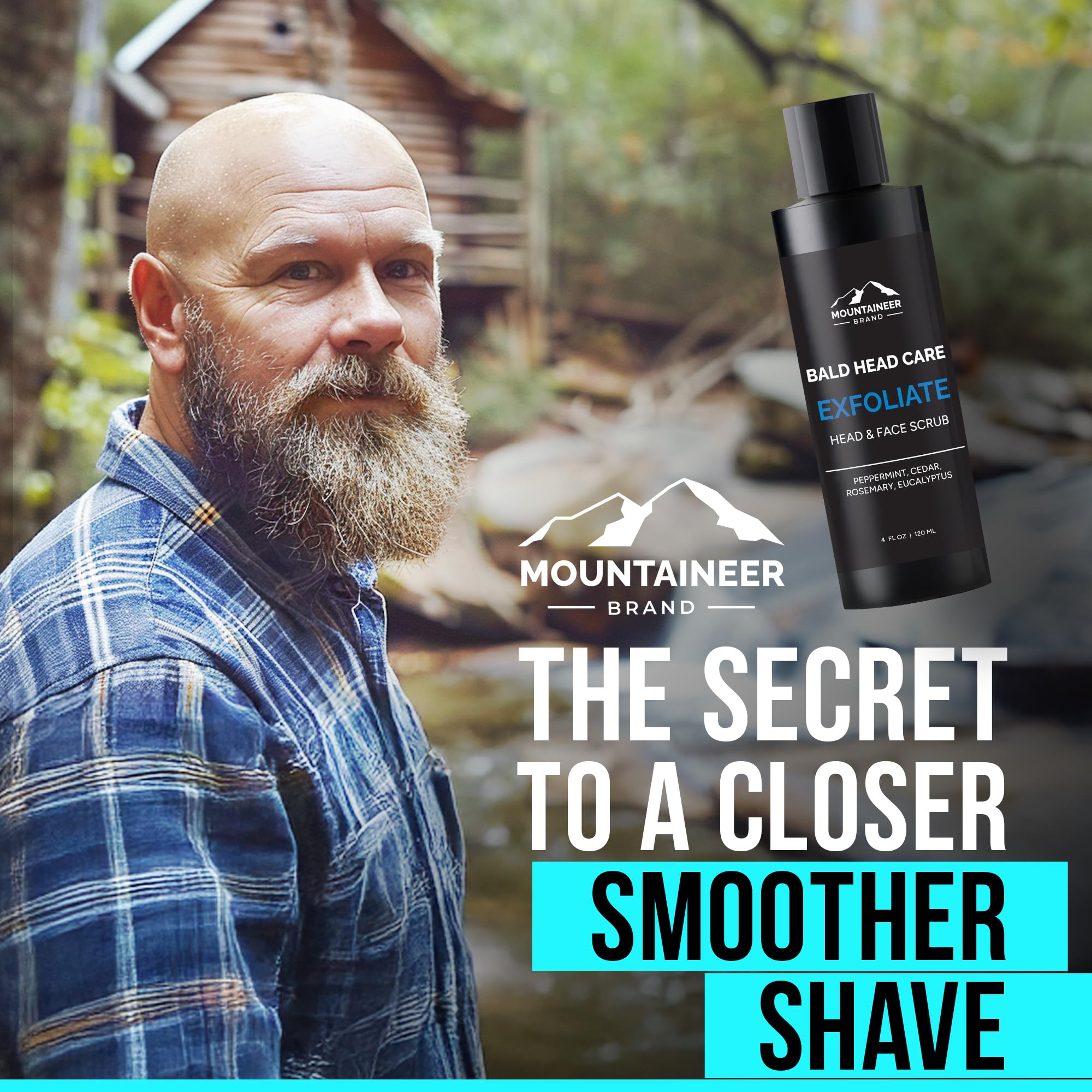 Mountaineer Brand 2 en 1 lavado y afeitado para cabeza y cara.