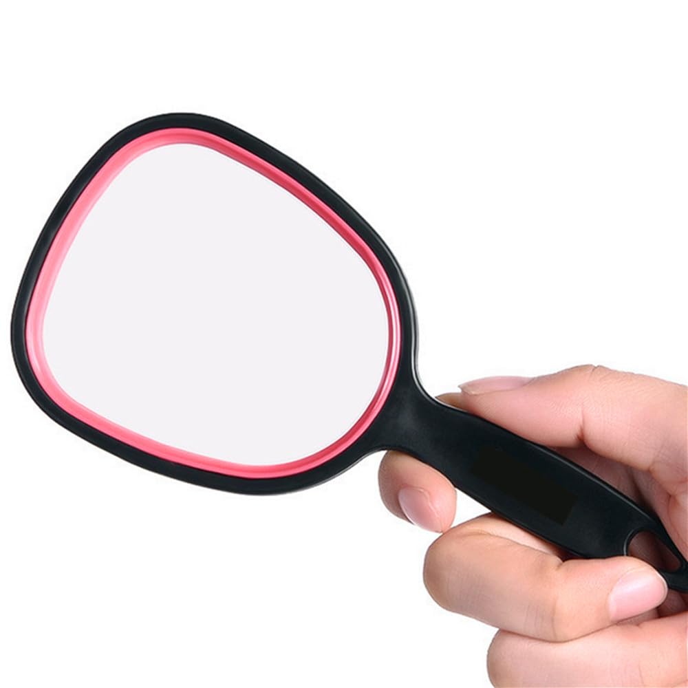 mpowtech espejo de mano con mango compacto para maquillaje preciso