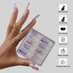 Uñas MqpQ conjunto completo facilita la aplicación rápida en casa.