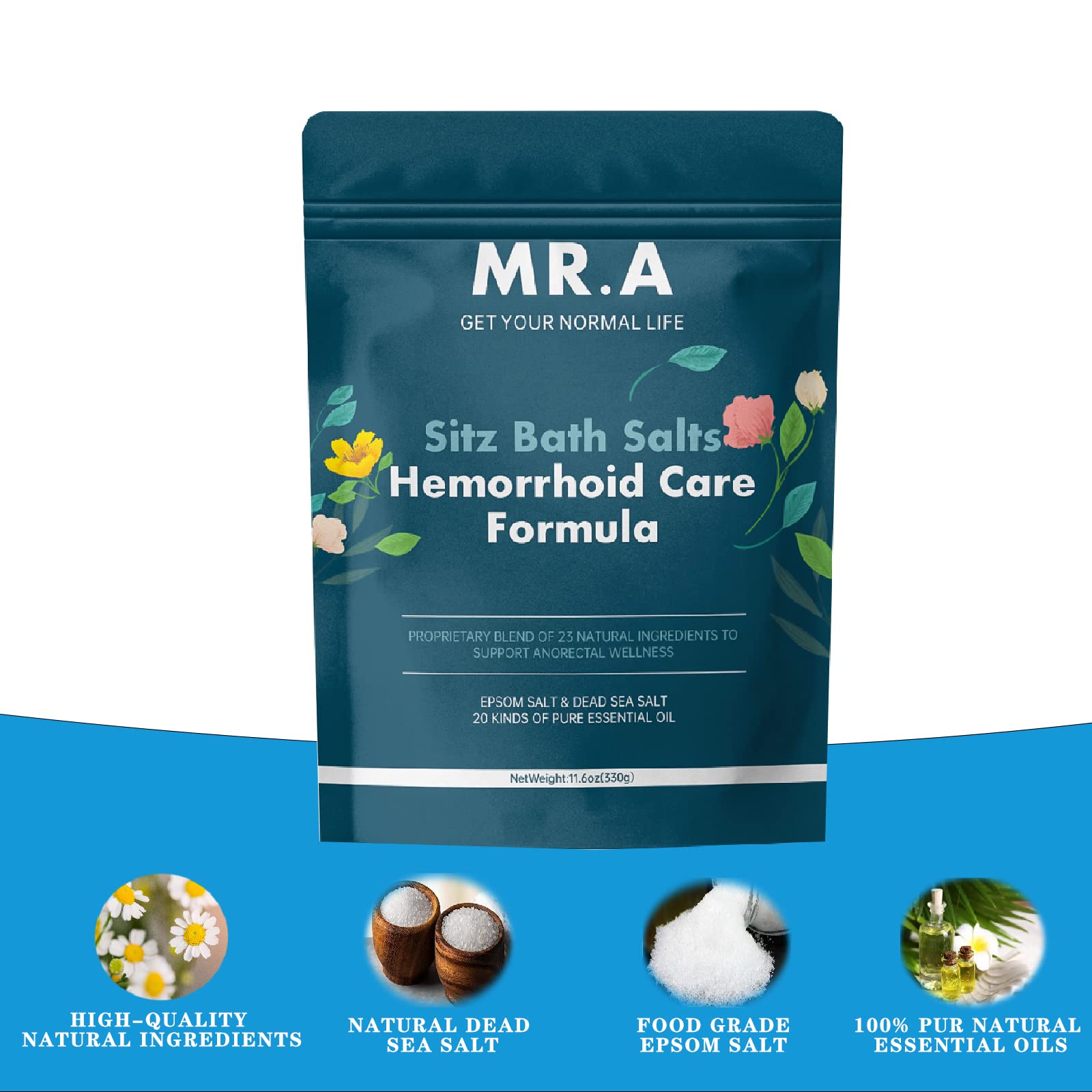 MR.A Sitz Bath: mezcla de 23 ingredientes naturales para un baño relajante.