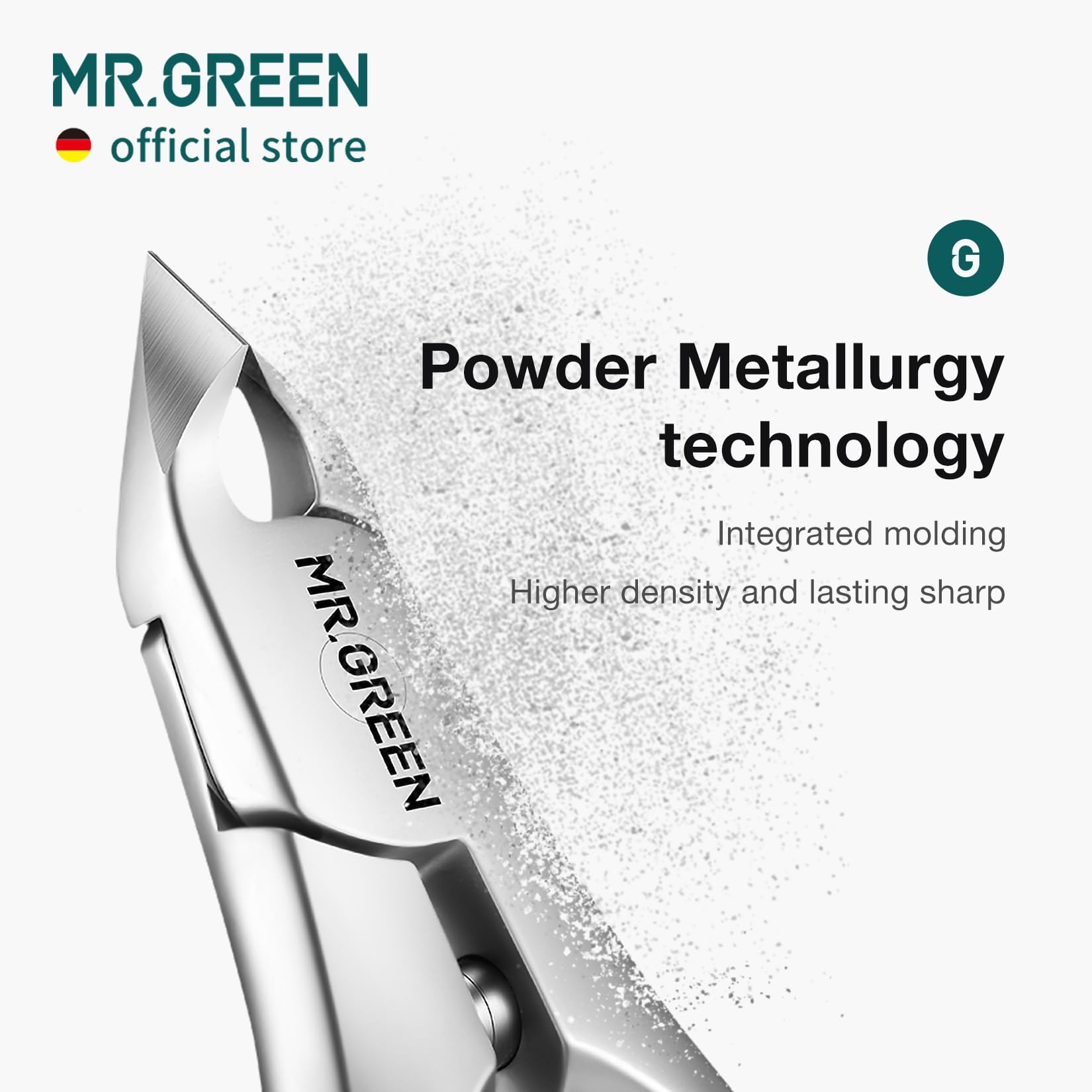 MR.GREEN textura-mate-metalurgia-polvo: acabado anticorrosión que mantiene la herramienta como nueva.