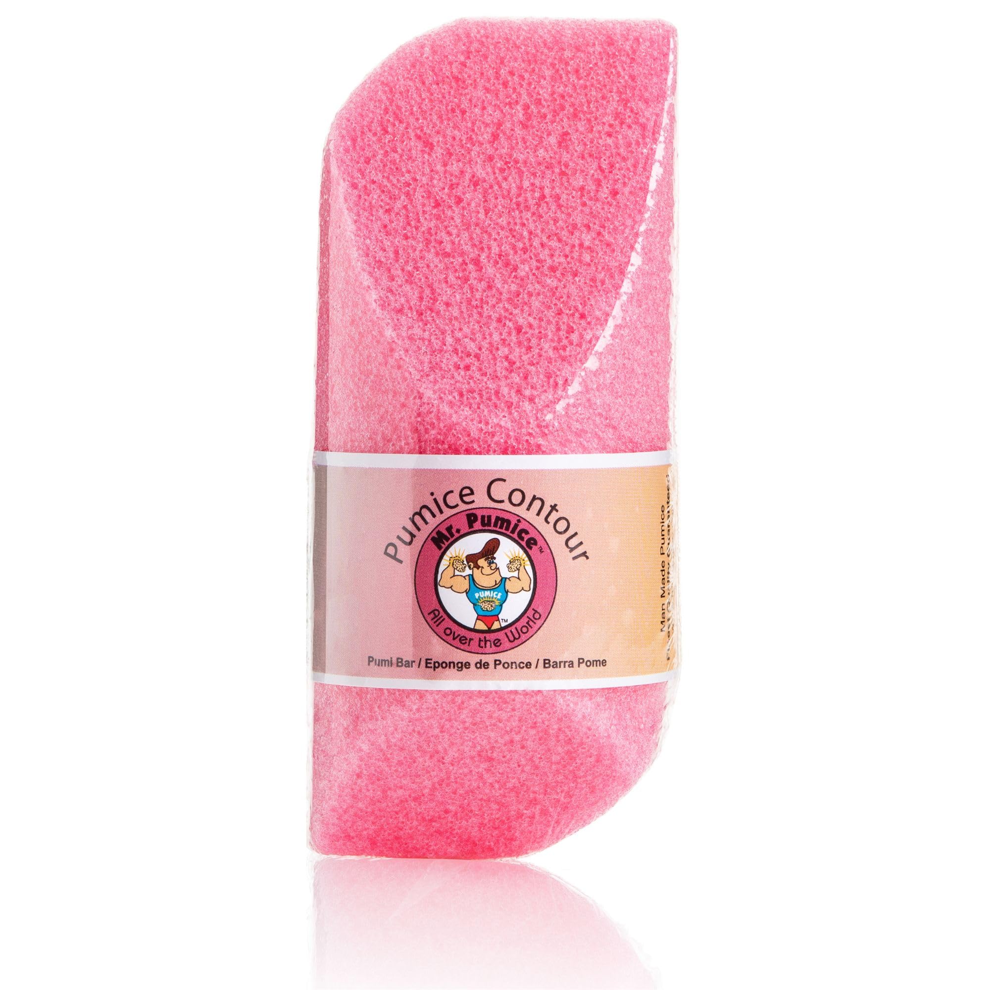 Mr. Pumice Contour Bar para manos en rosa, exfolia suavemente para piel suave.