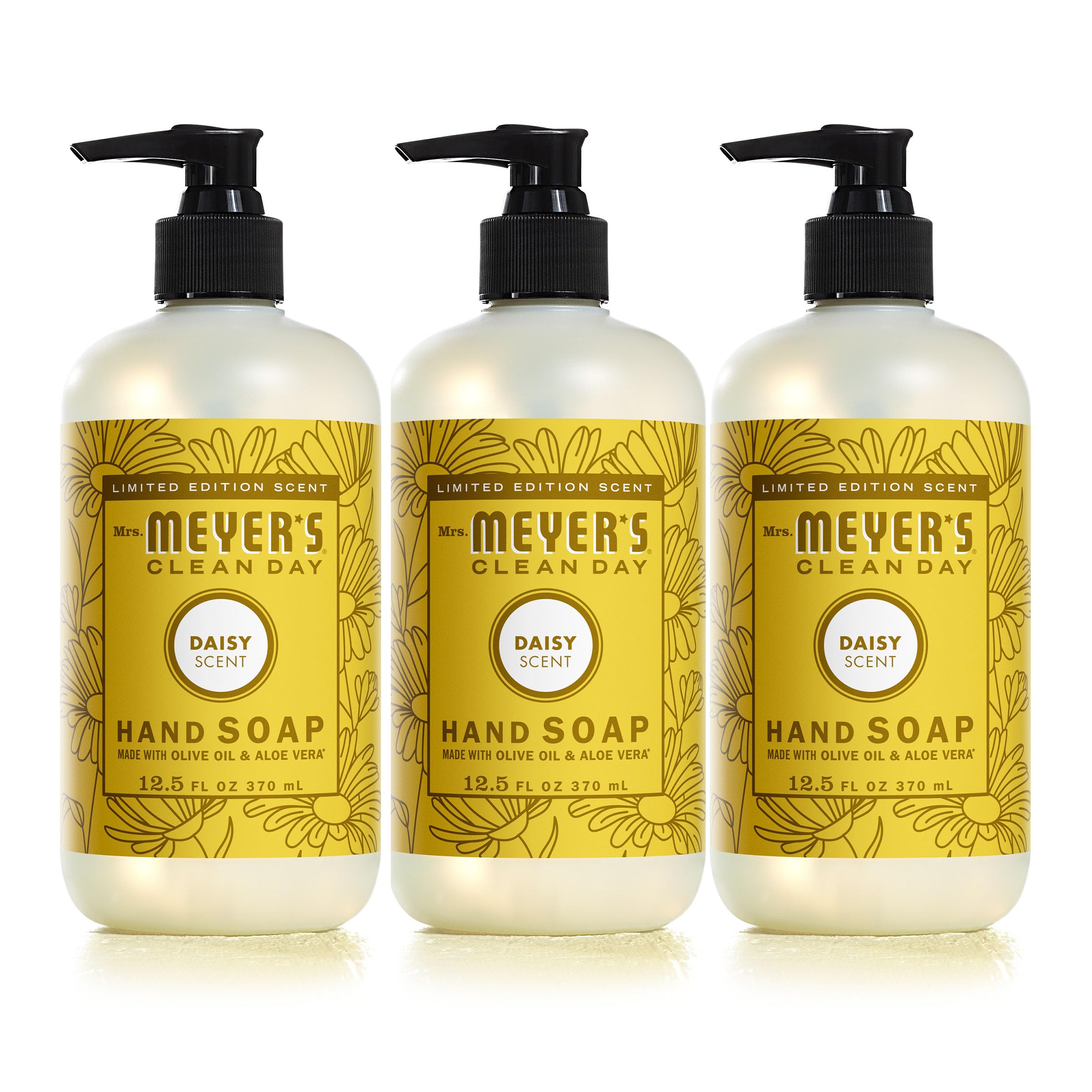 Mrs Meyer's Clean Day Daisy jabon manos pack 3, aroma floral fresco