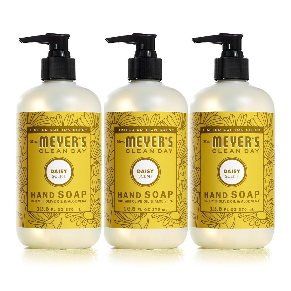 Mrs Meyer's Clean Day Daisy jabon manos pack 3, aroma floral fresco