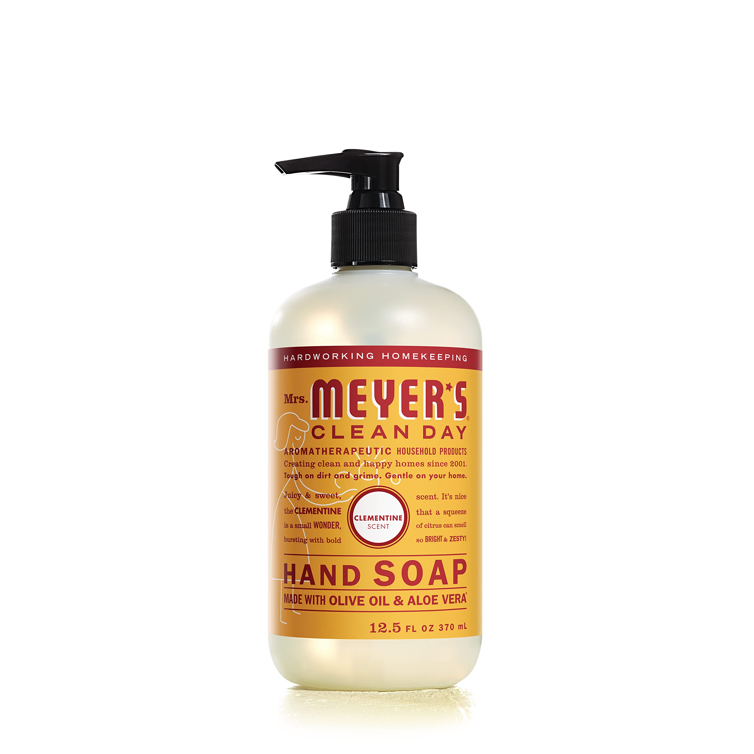 Jabón de manos MRS. MEYER'S CLEAN DAY Clementina, botella, aroma cítrico suave para uso diario