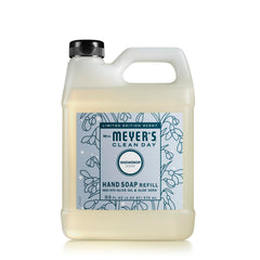 Jabón de manos Mrs. Meyer's Snowdrop en botella, aroma suave para uso diario.