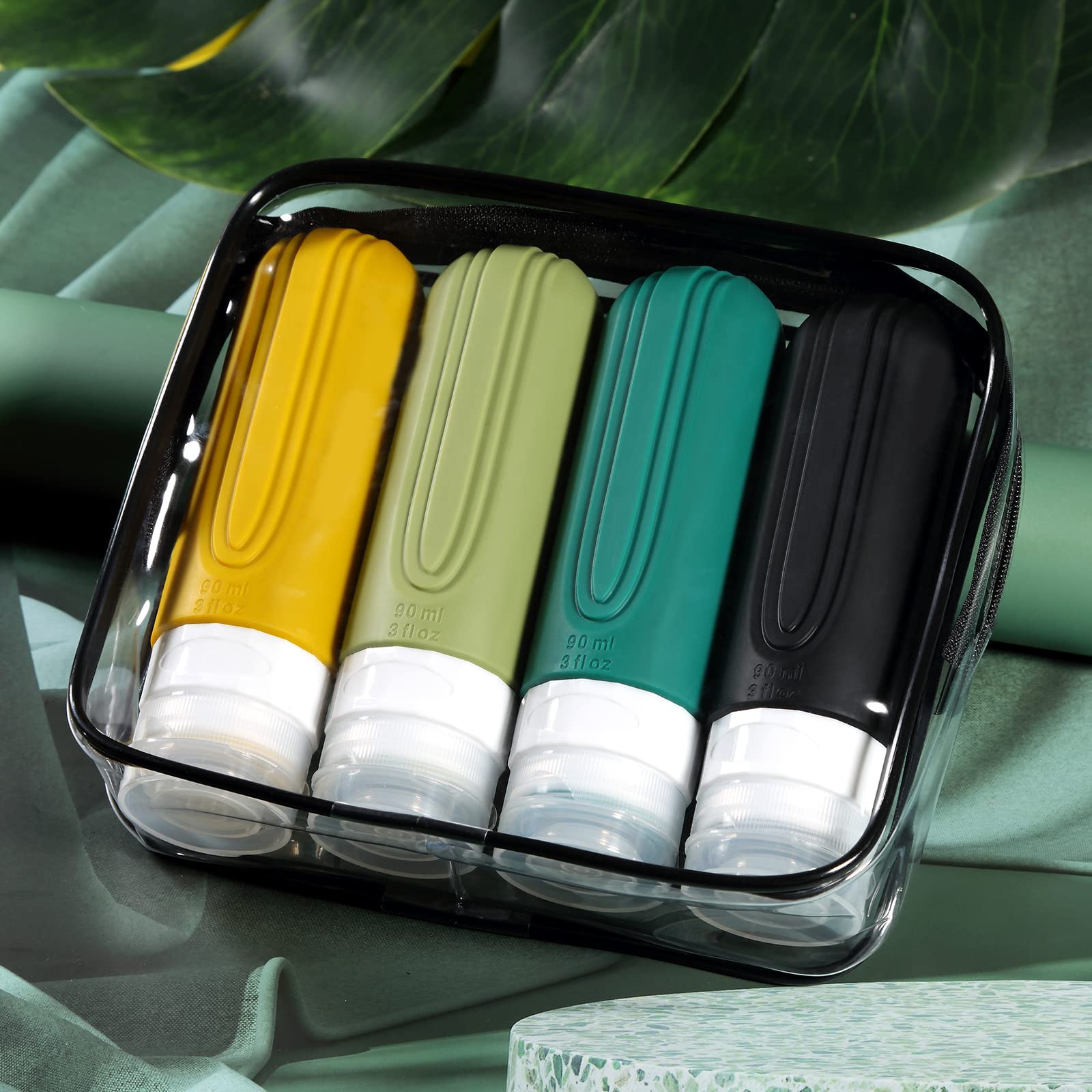 Botellas de 3 oz compactas de Mrsdry para caber en maletines.