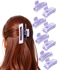 Ms. Pen pinza para cabello grande morada, ideal para peinados con volumen.