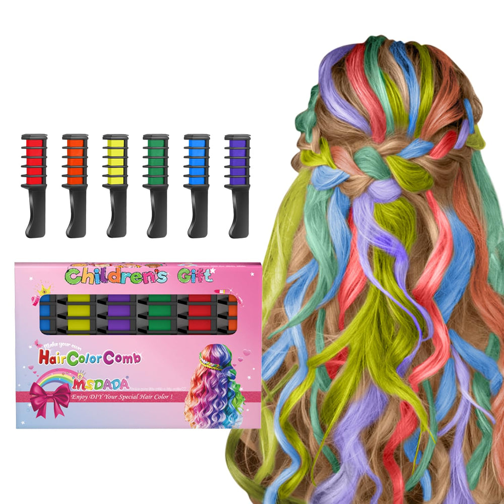 MSDADA Peine Tiza para Cabello Rojo, destellos temporales para fiestas