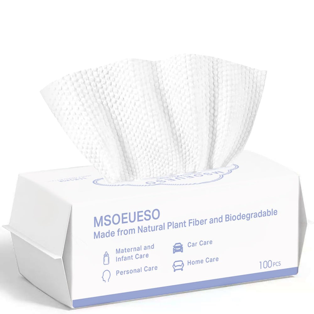MSOEUESO toalla desechable de algodón para rostro, suave y absorbente.