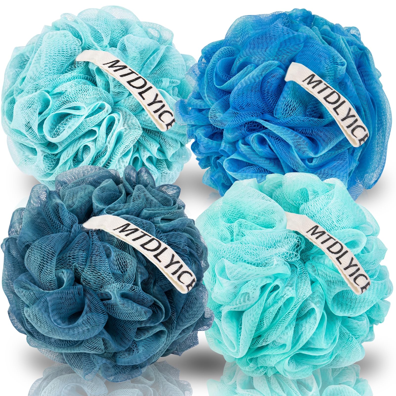 Esponja lufa MTDLYICE XL azul para exfoliación suave y mayor contacto con la piel.
