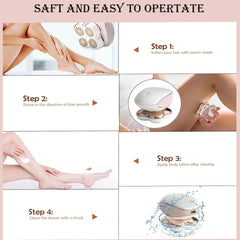 Muflylee con cabezal de 4 hojas flotantes para afeitado preciso.
