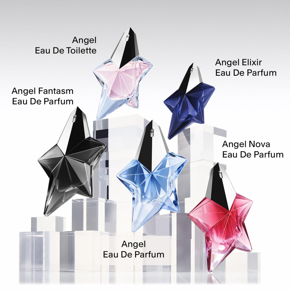 Mugler Angel, aplicación en pulso, aroma que perdura en muñecas.