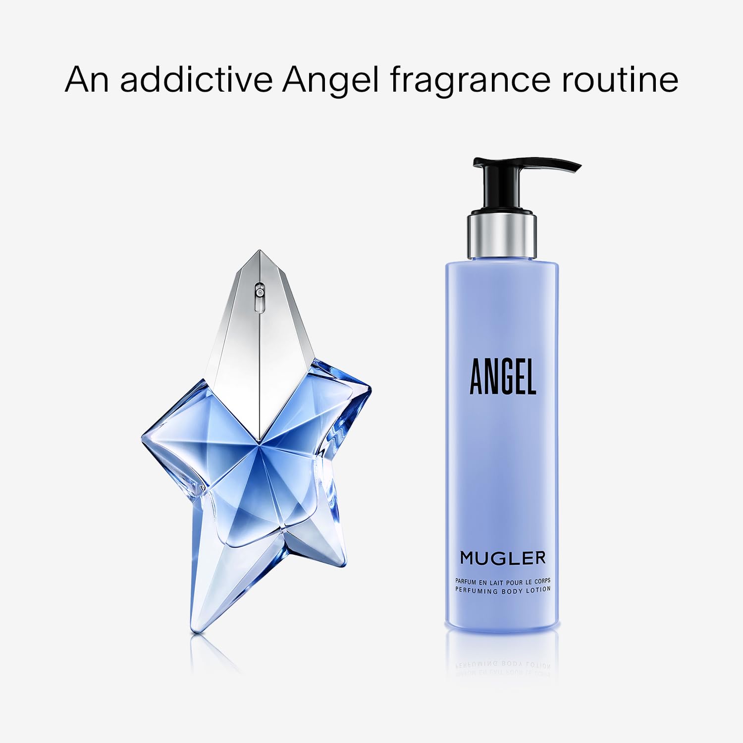 MUGLER Angel notas de praliné y bergamota en perfume corporal.