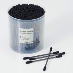MUJI hisopos algodón negro en caja para retoques detallados