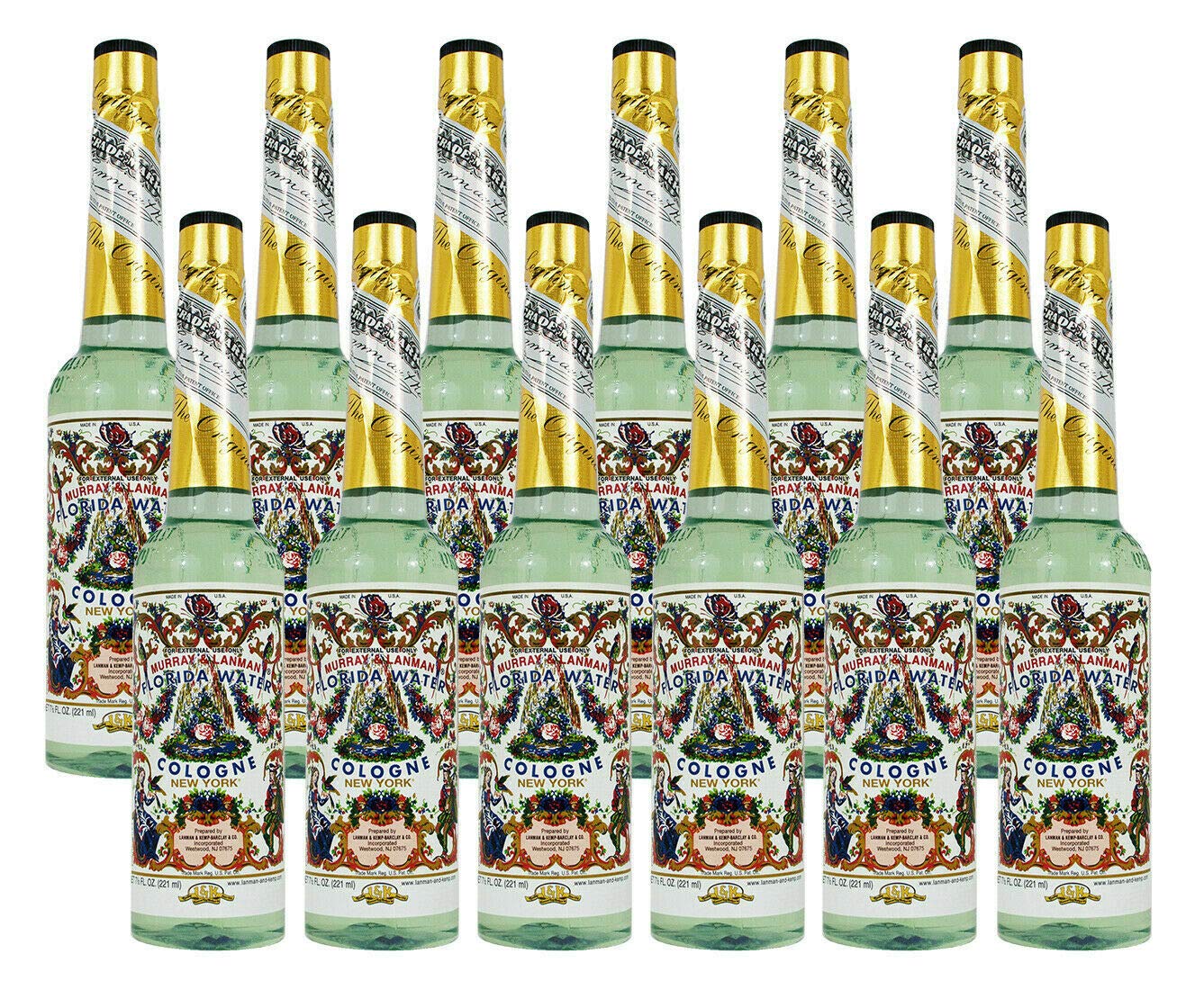 Murray & Lanman Agua Florida botella, ideal para relajación y frescura diaria.