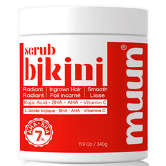 Muun Exfoliante de Área Bikini: caja elegante para iniciar la rutina íntima.