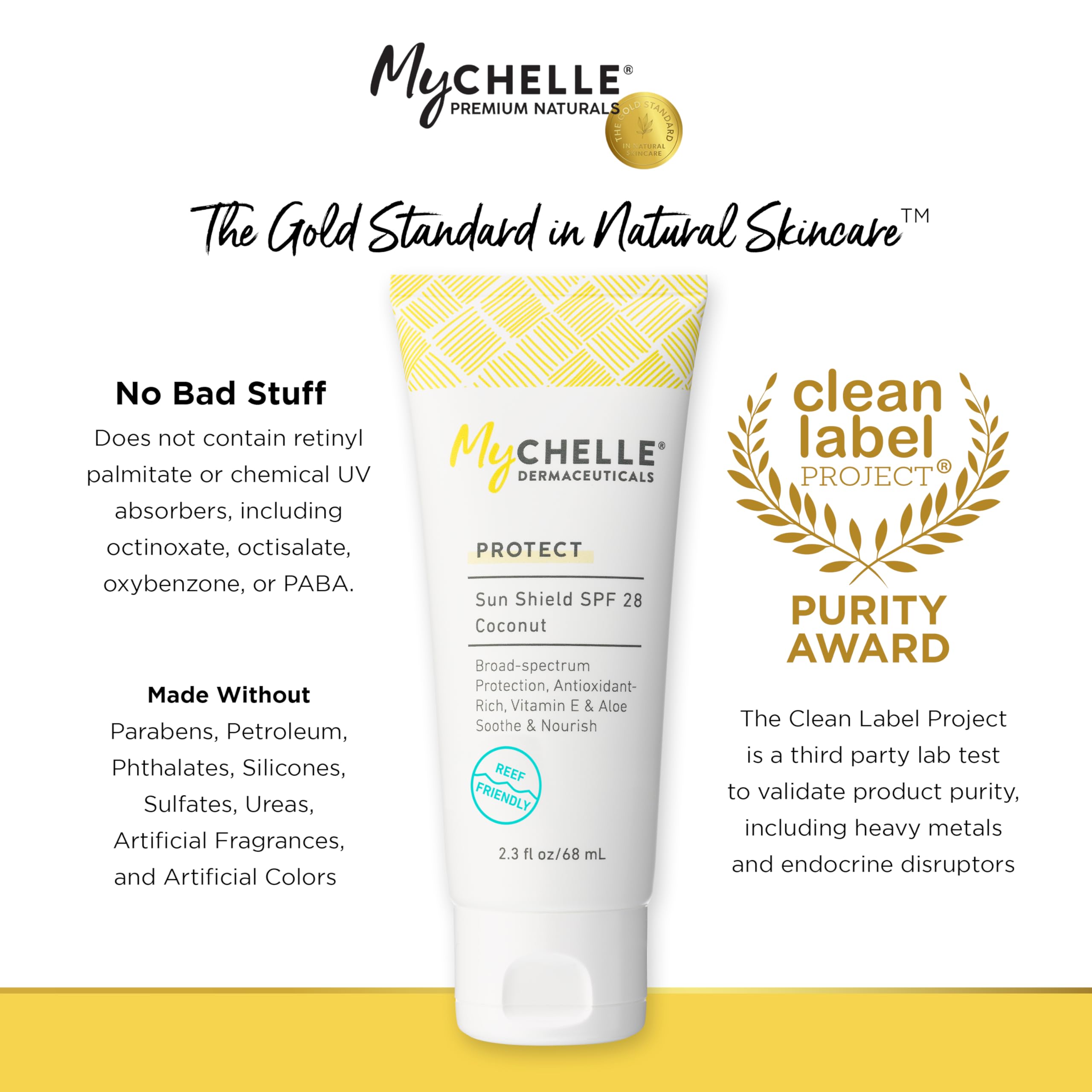MyChelle Sun Shield Liquid SPF 30 envase de 1 onza práctico y ligero.