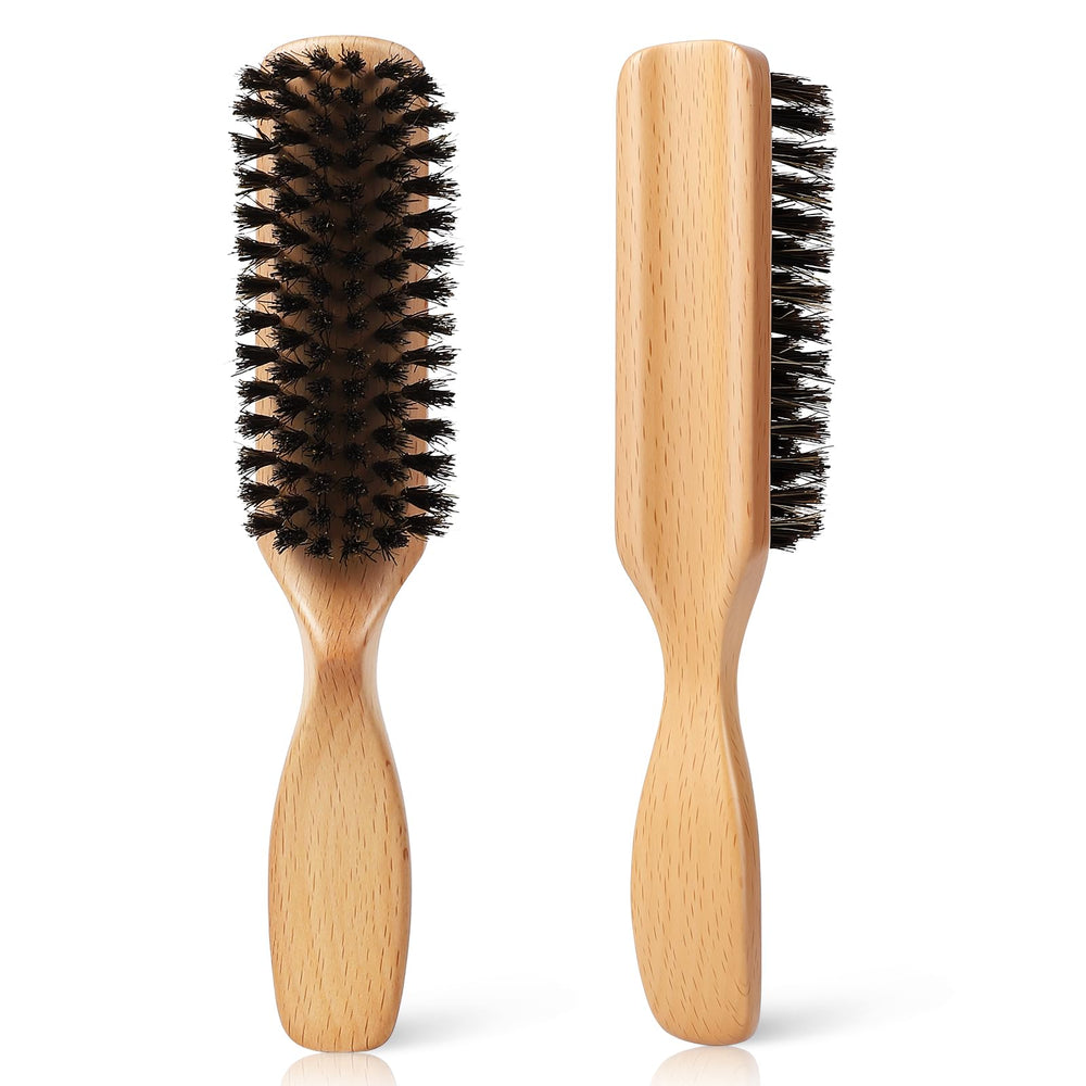 Cepillo Myselect con cerdas de jabali para hombres distribuye aceites naturales.