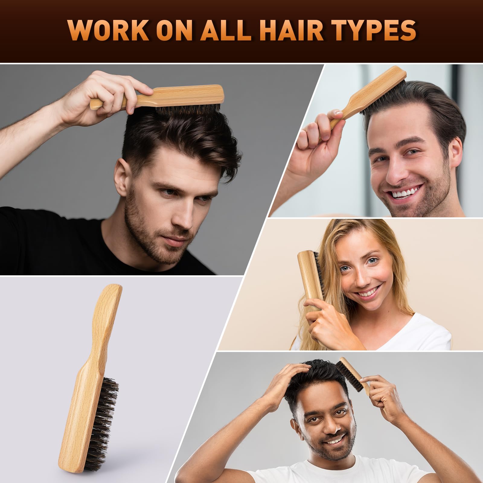 Cerdas rígidas de Myselect para cabello grueso y difícil.