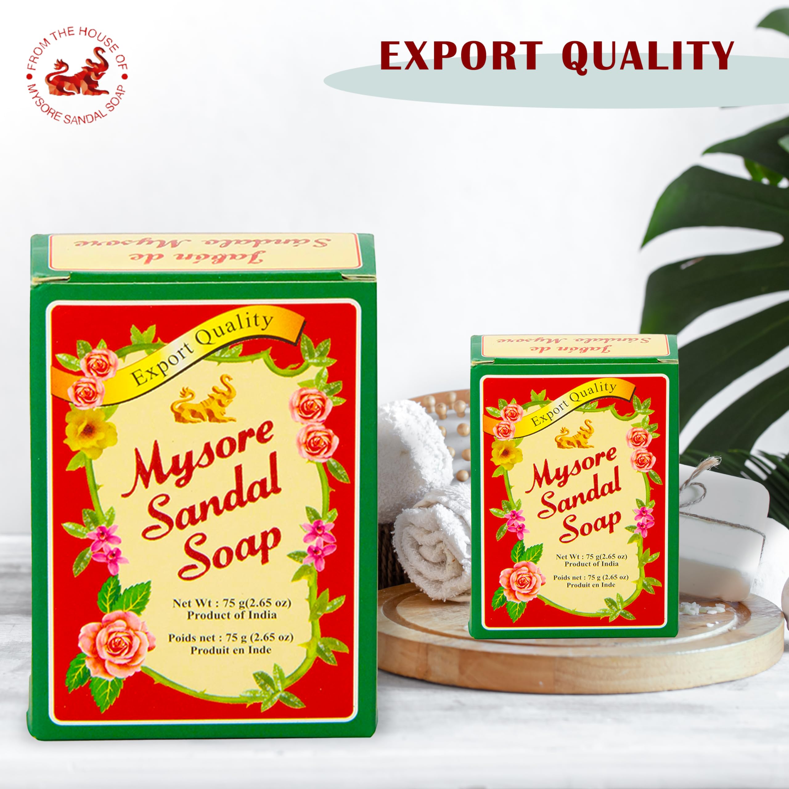 Mysore Sandal paquete de 12 barras de 75 g para la rutina diaria.