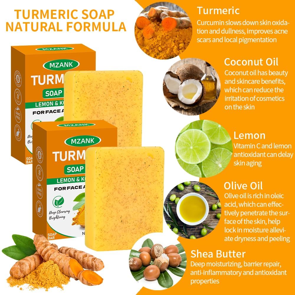 Jabón MZANK Kojic Curcuma espuma suave para limpieza diaria