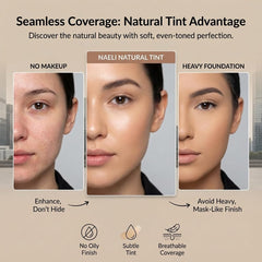 NAELI acabado natural con tinte mineral SPF50 para piel igualada.