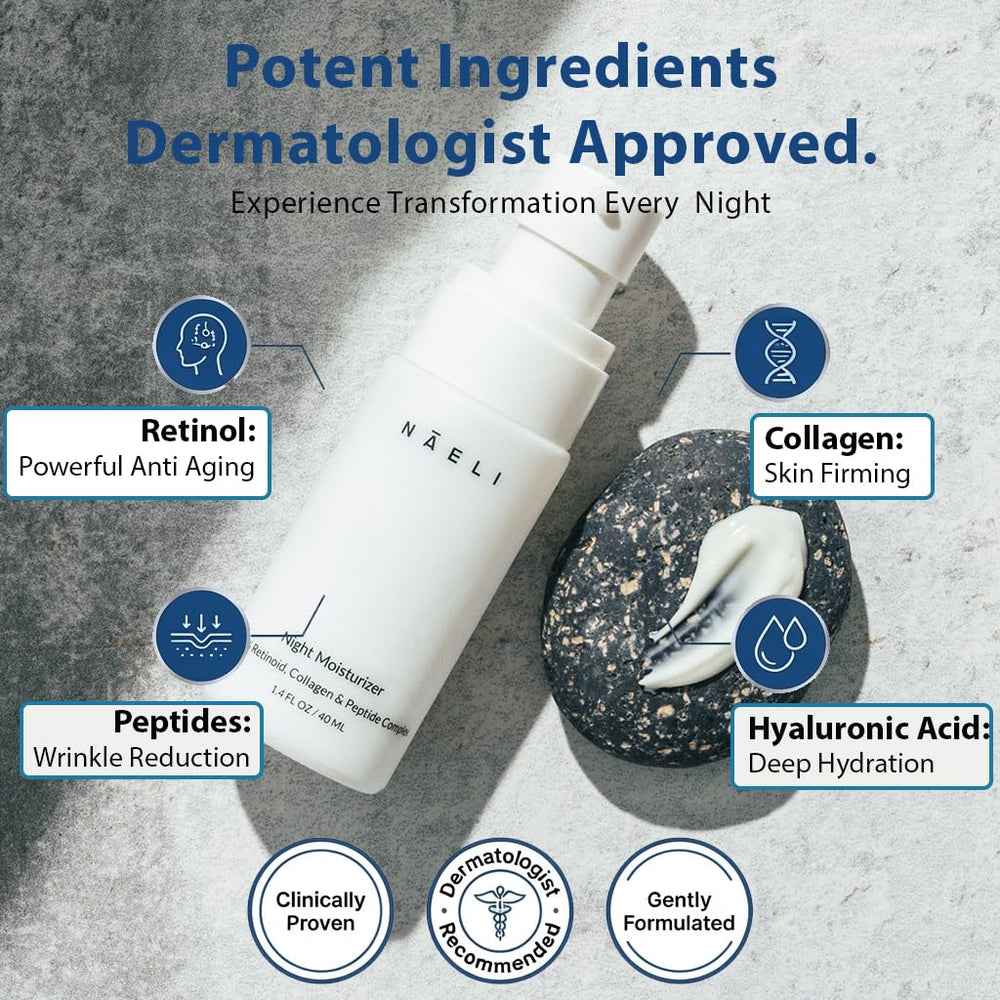 NAELI crema retinol noche en aplicacion rapida, aroma suave a hierbas citricas.