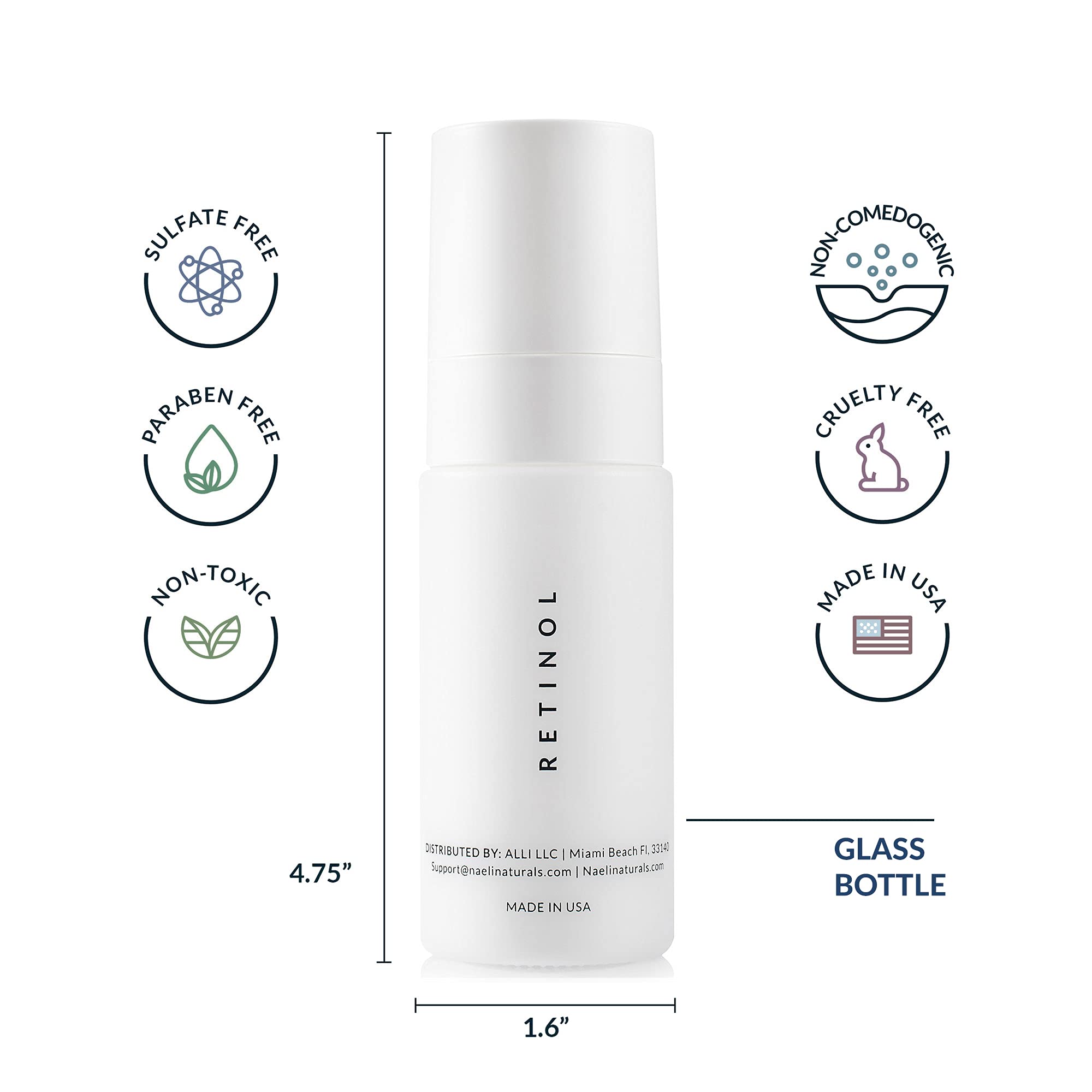 NAELI crema retinol noche con colageno y peptidos, textura sedosa.