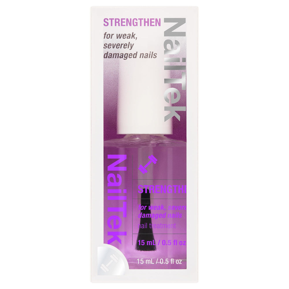 Nail Tek Formula 4 Xtra, botella frontal, fortalecimiento de uñas débiles