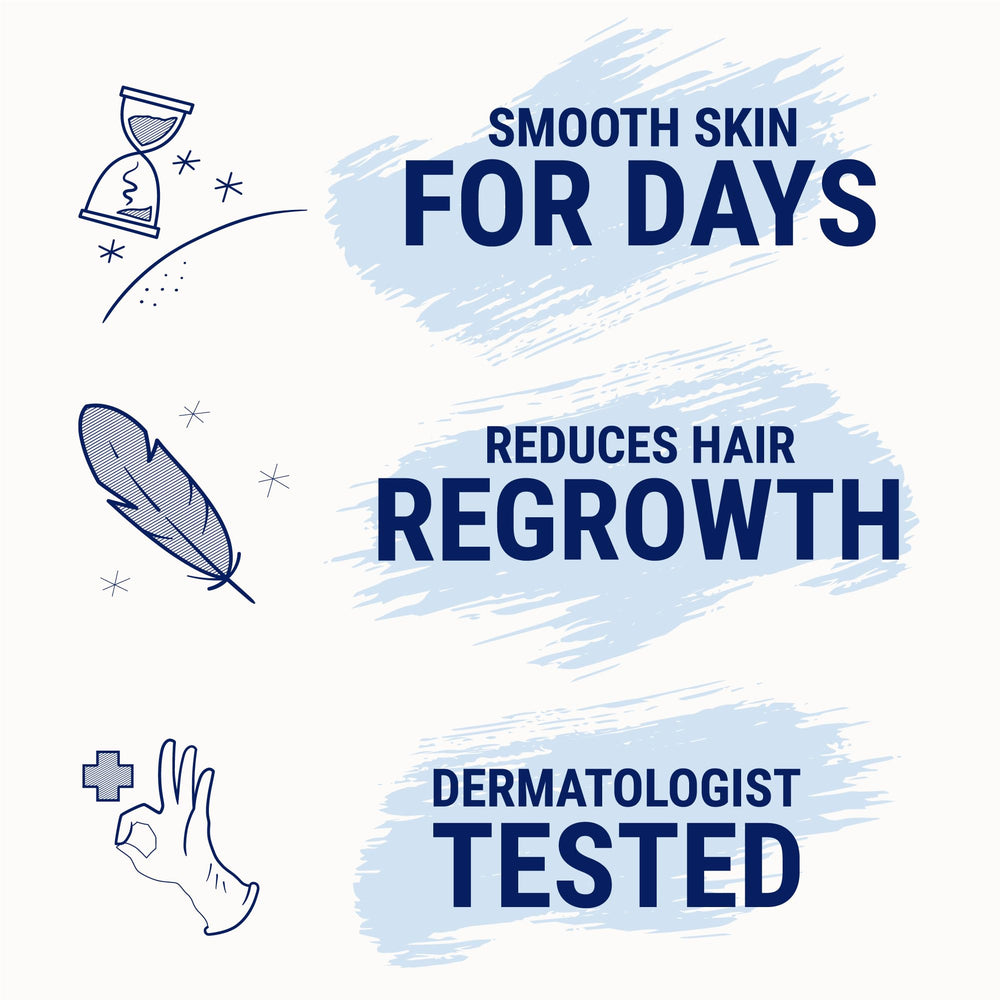 Depilación sin frotar con Nair para un efecto suave.
