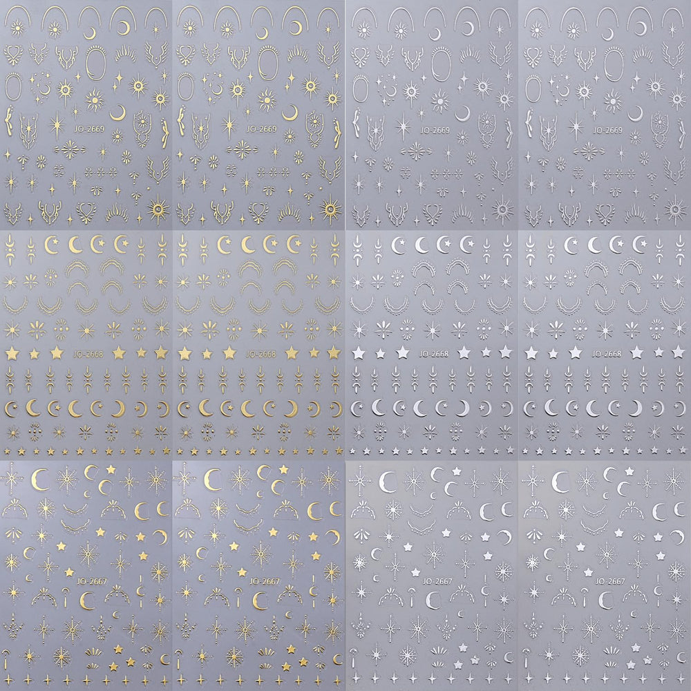 Namrec luna-estrella-sol: decoración versátil para uñas y más.