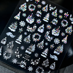 Namrec estampas uñas Navidad estrella 5D aporta destellos elegantes
