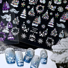 Namrec estampas uñas Navidad lazo 5D ideal para acentos festivos