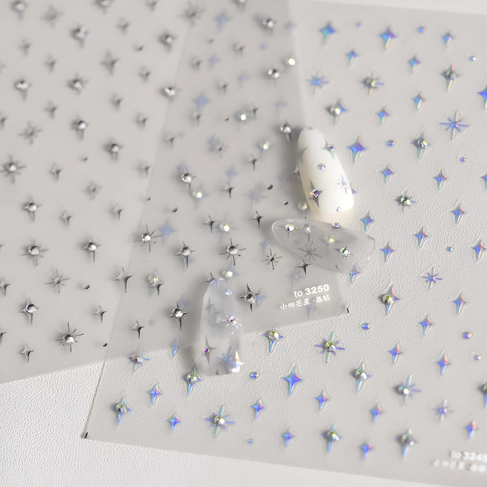 Namrec estrella 5D para uñas, aurora plata, aplicación fácil.