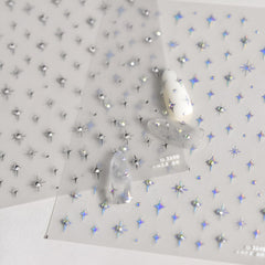 Namrec estrella 5D para uñas, aurora plata, aplicación fácil.