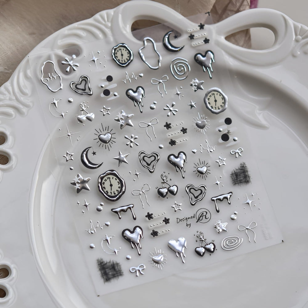 Namrec diseño reloj plata, accesorio moderno para uñas con estilo