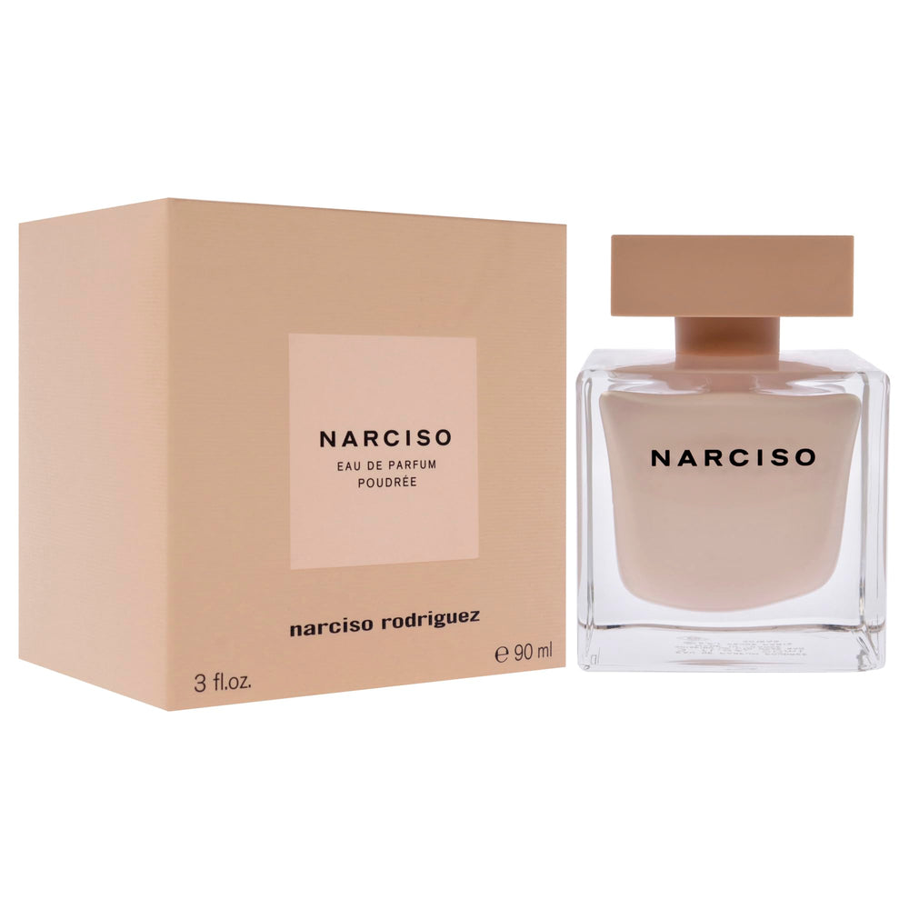 Narciso Rodriguez Narciso Poudree frasco trasero, diseño icónico y notas envolventes