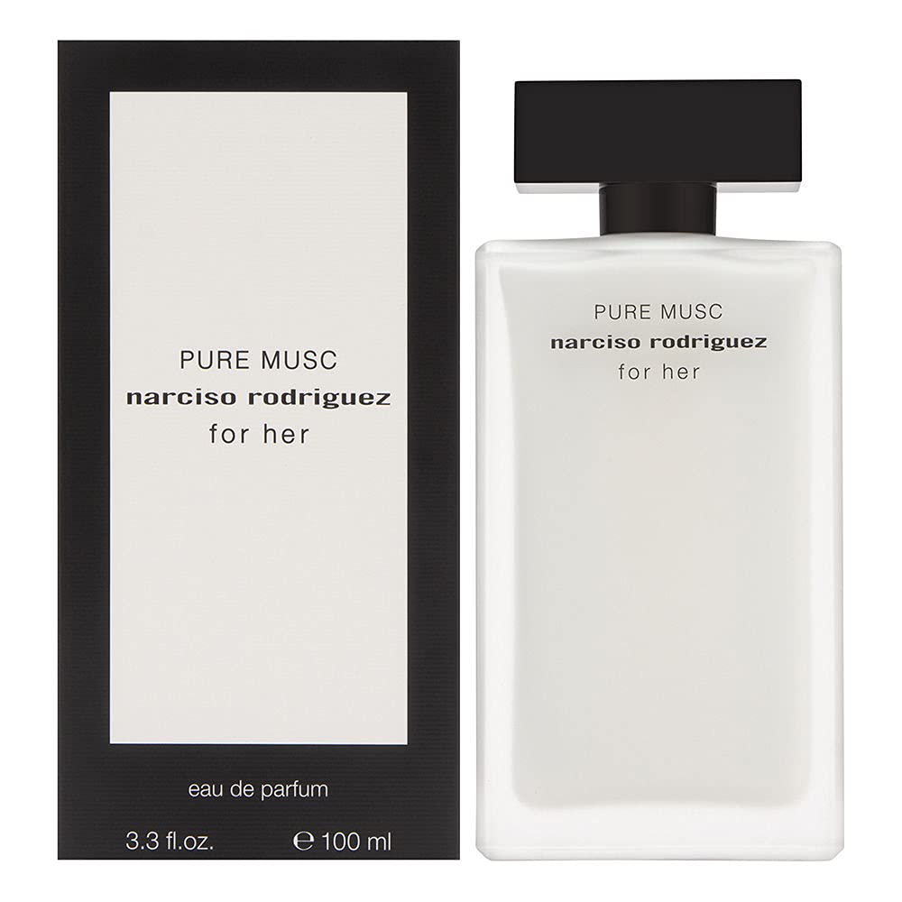 Narciso Rodríguez Pure Musc, botella elegante para uso diario y notas florales.