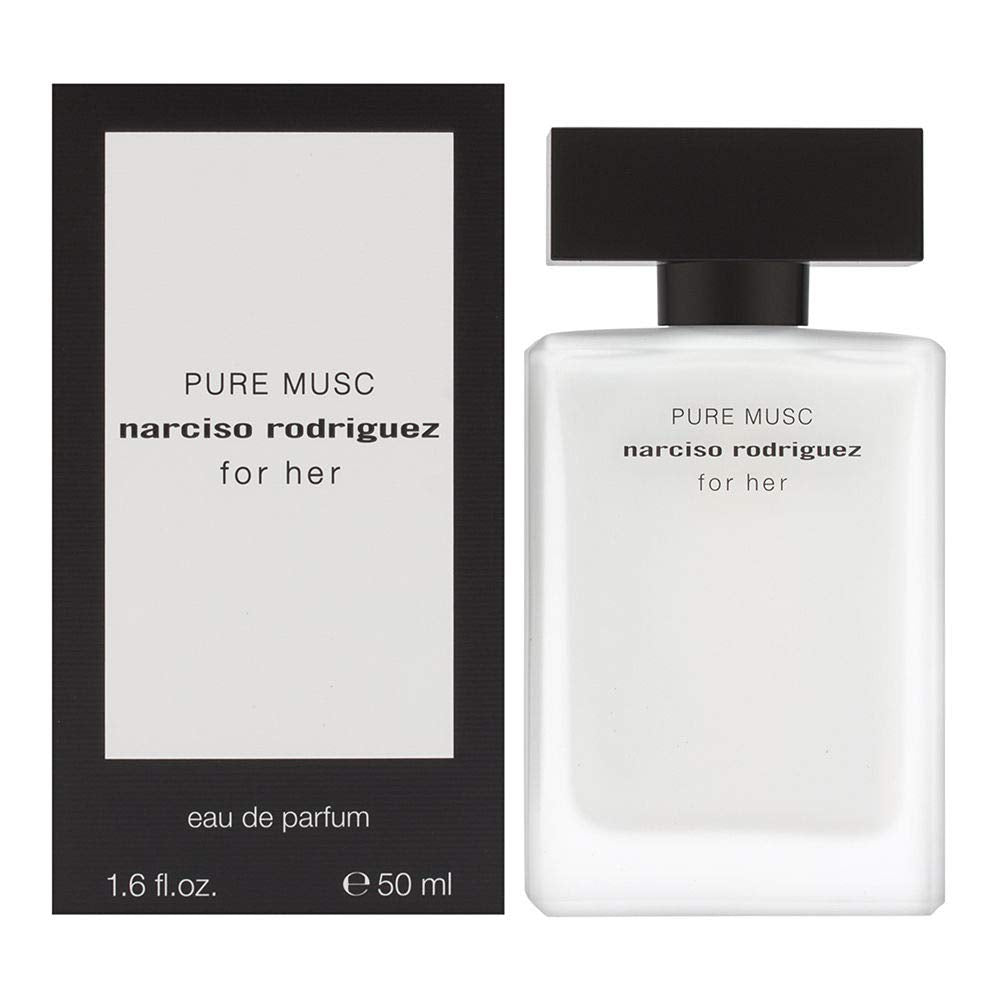 Narciso Rodriguez Pure Musc, botella de perfume, duración prolongada para uso diario.