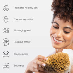 Naroa esponja ducha, textura seda natural para una experiencia de baño lujosa.