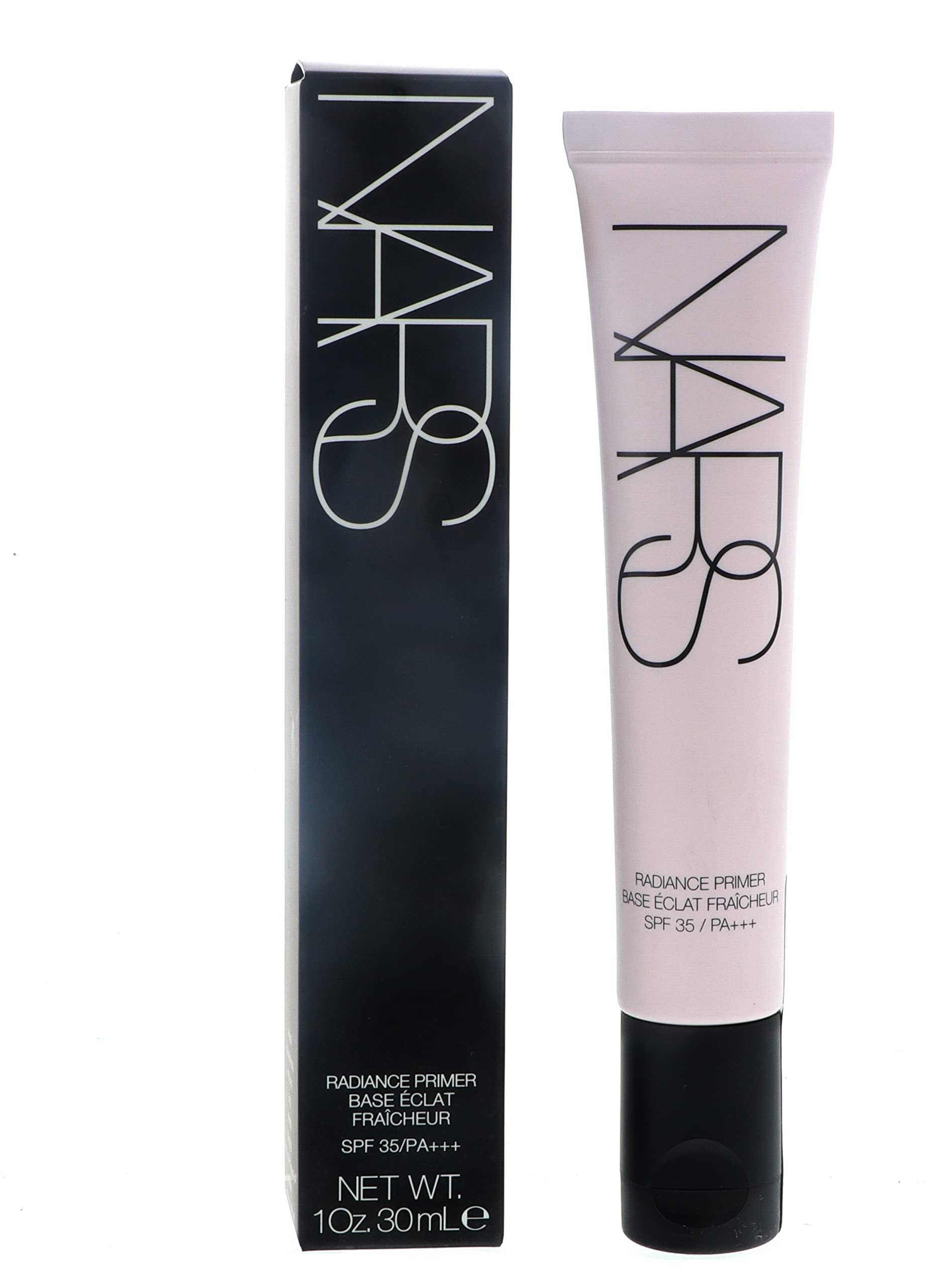 NARS Primer Éclat SPF 35, flacon élégant, éclat naturel et protection solaire.