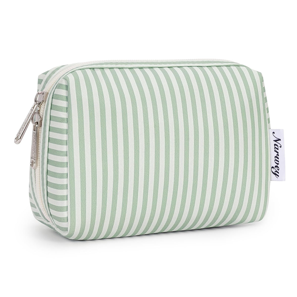 Narwey neceser mini rayas mint, compacto para bolso y maquillaje diario.