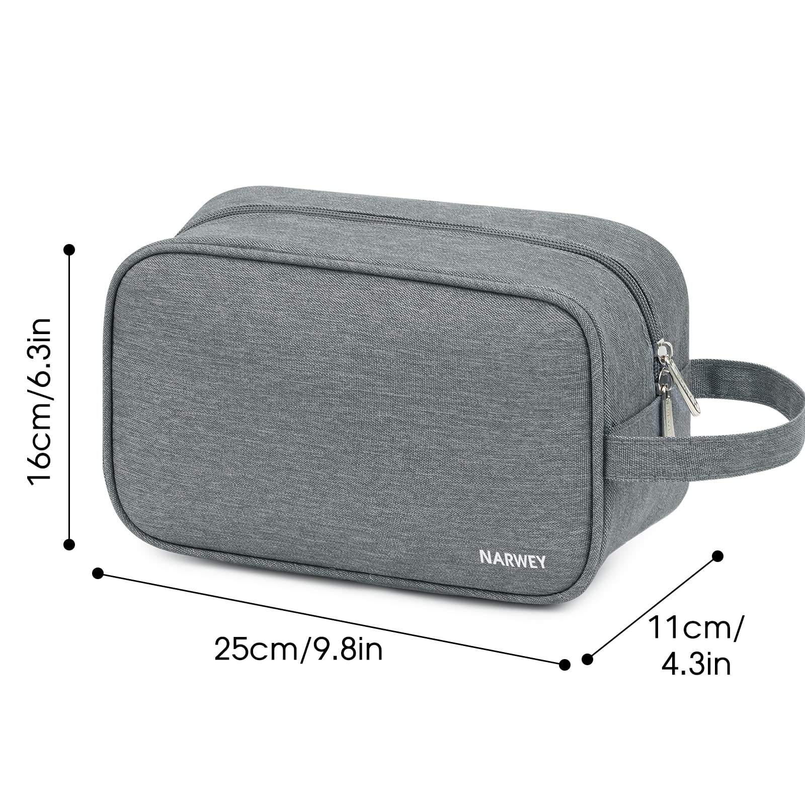 Narwey neceser de viaje gris, ideal como regalo práctico para viajeros
