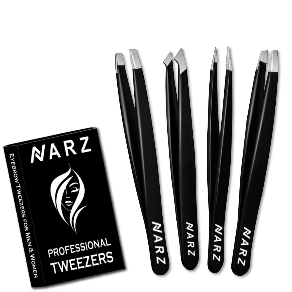 Pinzas NARZ profesionales para cejas y vello, precisión y control superiores.