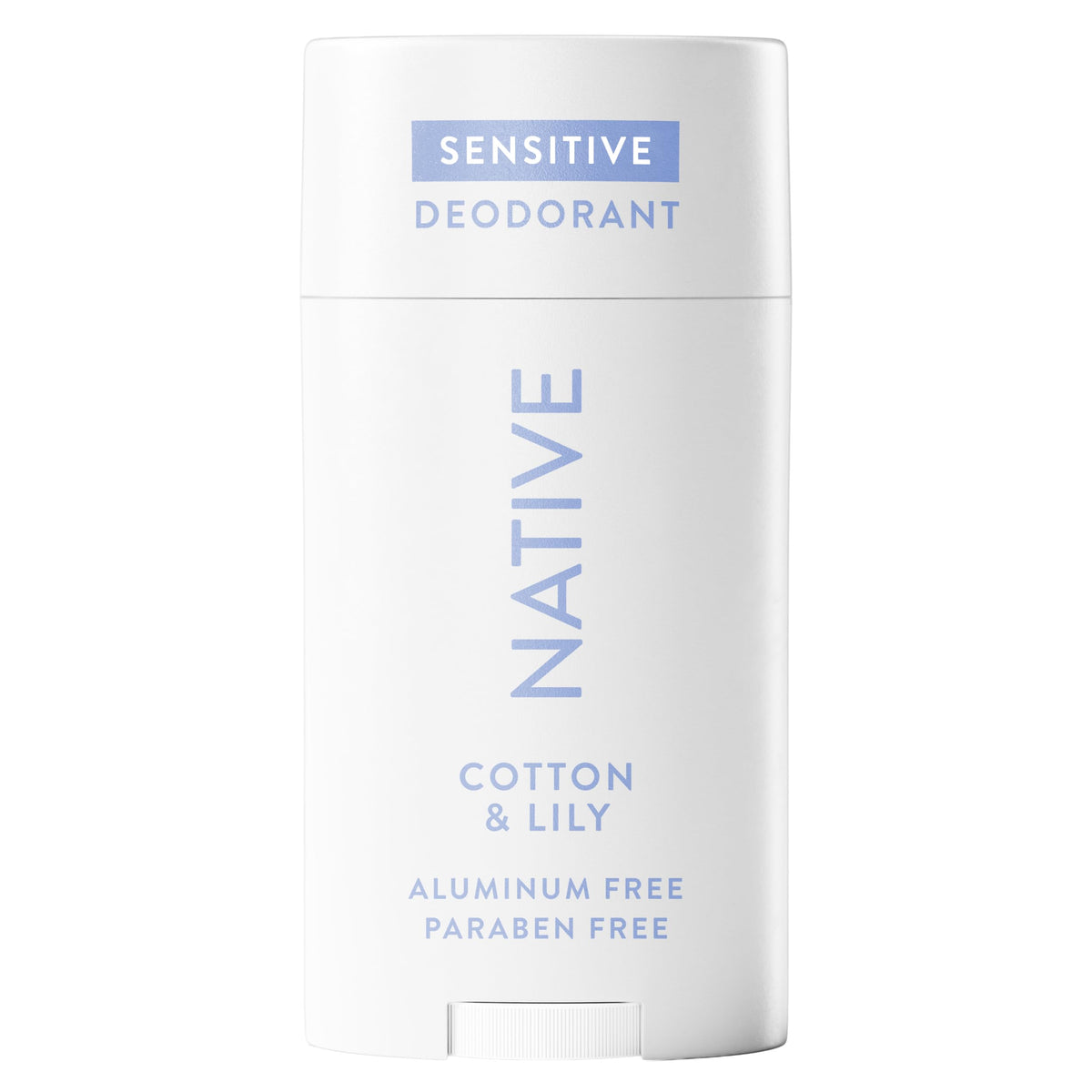 Native Desodorante Sensible: botella vertiendo, protección de 72 horas.