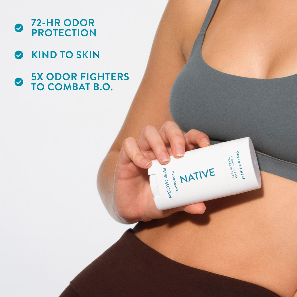Native Ocean & Timber demonstrates long-lasting coverage in product imagery.
