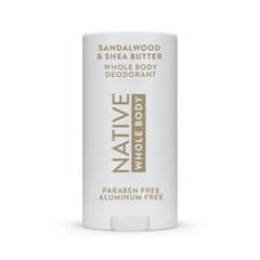 Native sandalwood and shea butter deodorant stick for all-day odor protection.